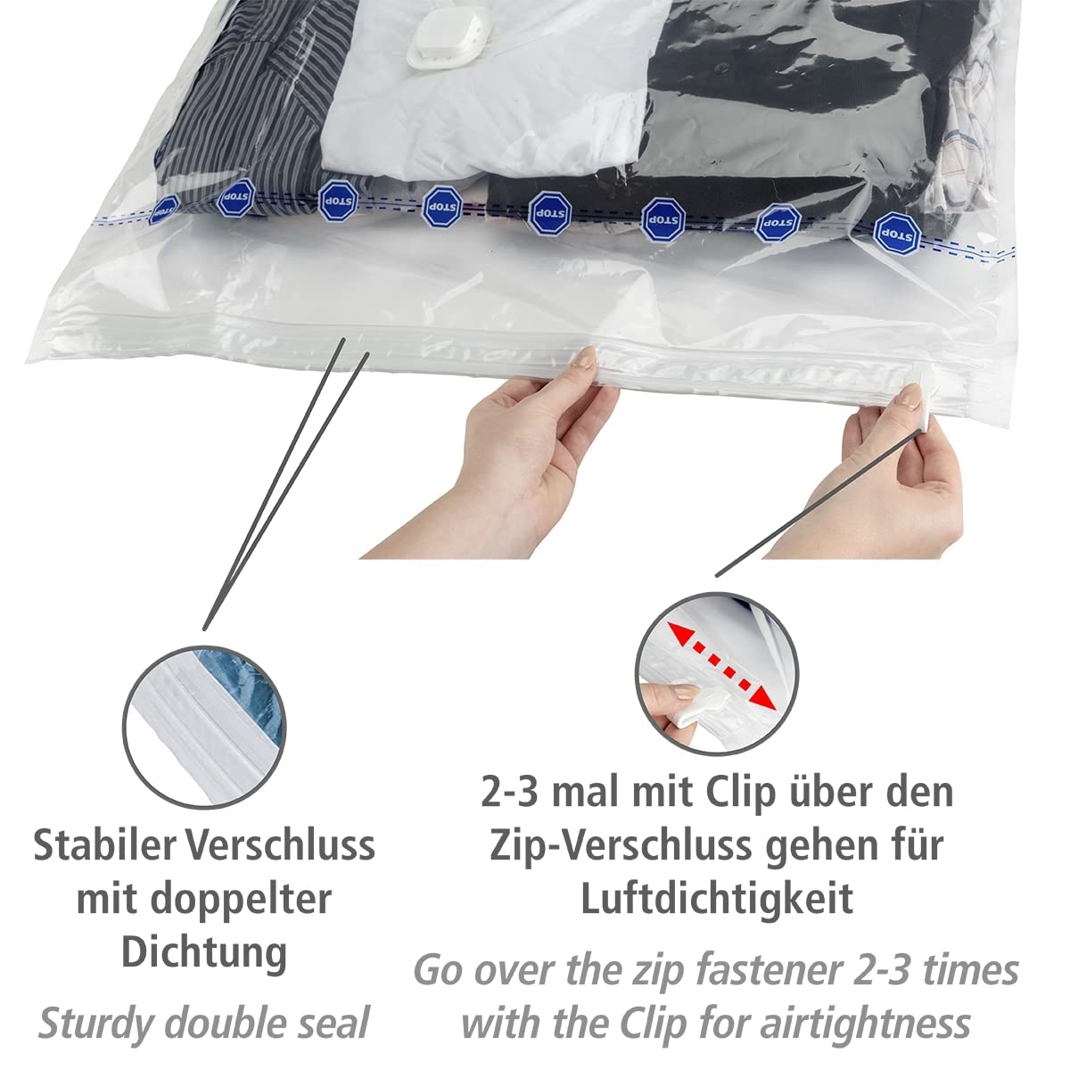 Wenko Sacchetti Sottovuoto Viaggio 31 cm Set da 6
