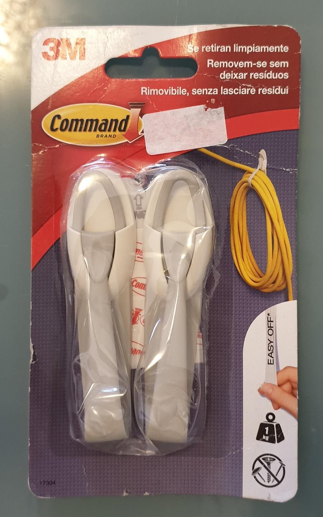 Command 17060 gancio portacavi bianco 2 pezzi senza forare