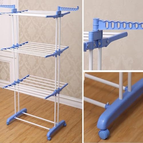 Cecaro Group Stendino Torre Acciaio ABS Pieghevole Blu Bianco