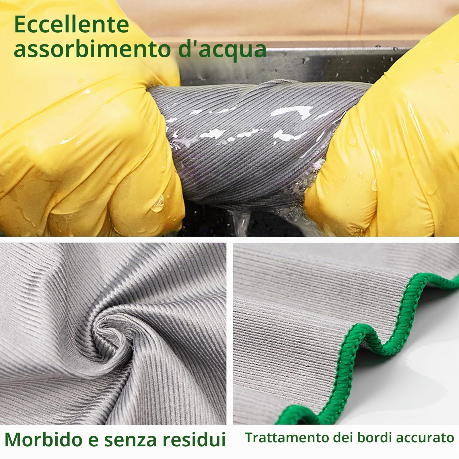 Quelcc Magici Panni Microfibra 30x30 cm 6 Pezzi Anti Aloni