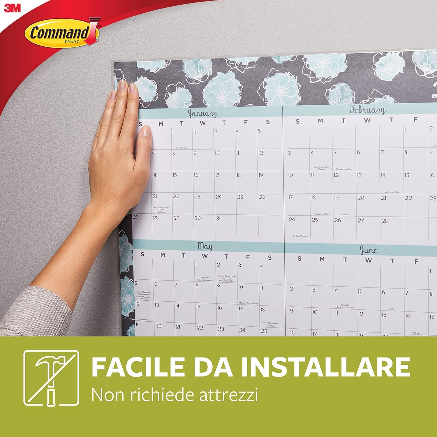 Command Strisce Poster Bianche 60 Pezzi senza forare