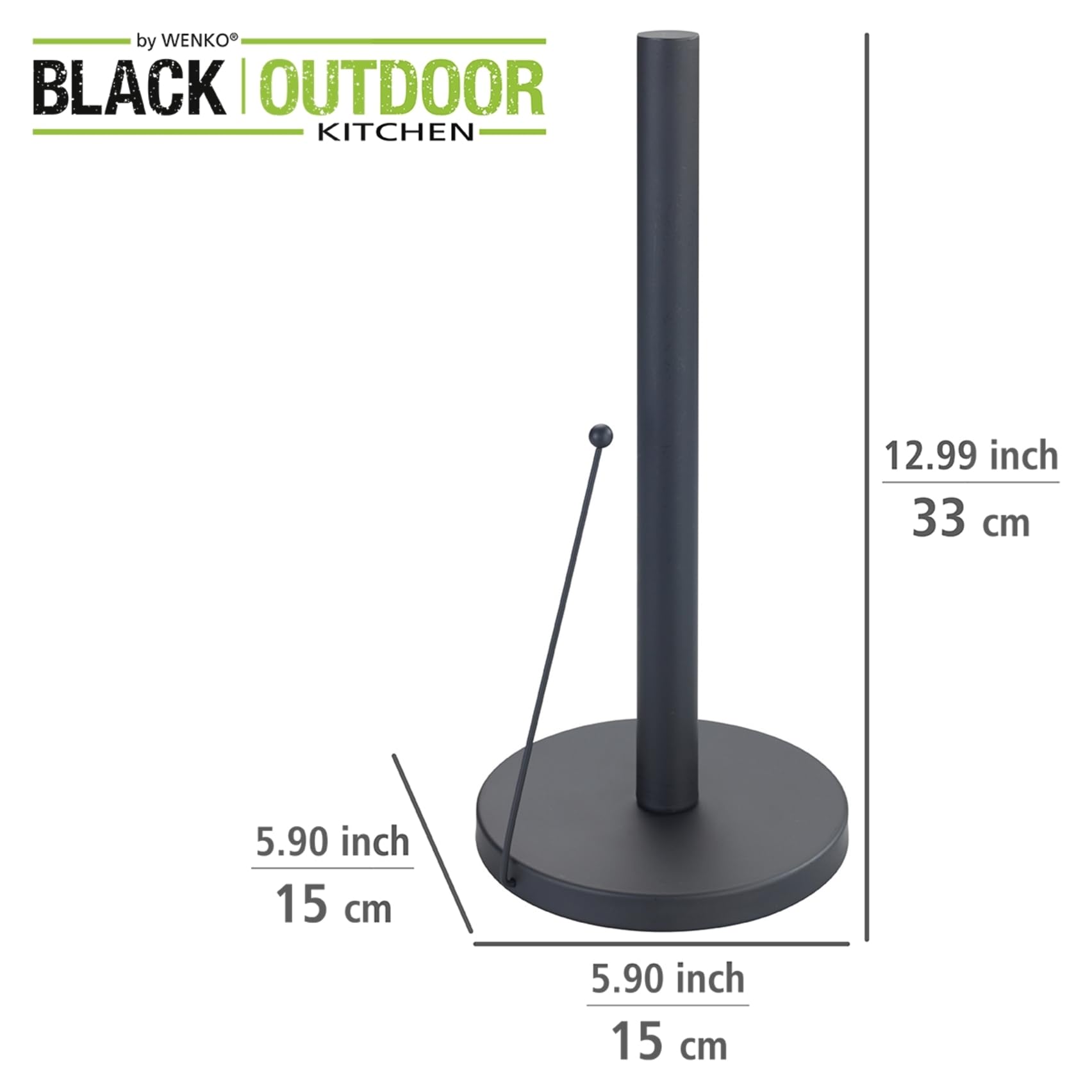 Wenko Clayton Black Outdoor portarotolo cucina nero esterno