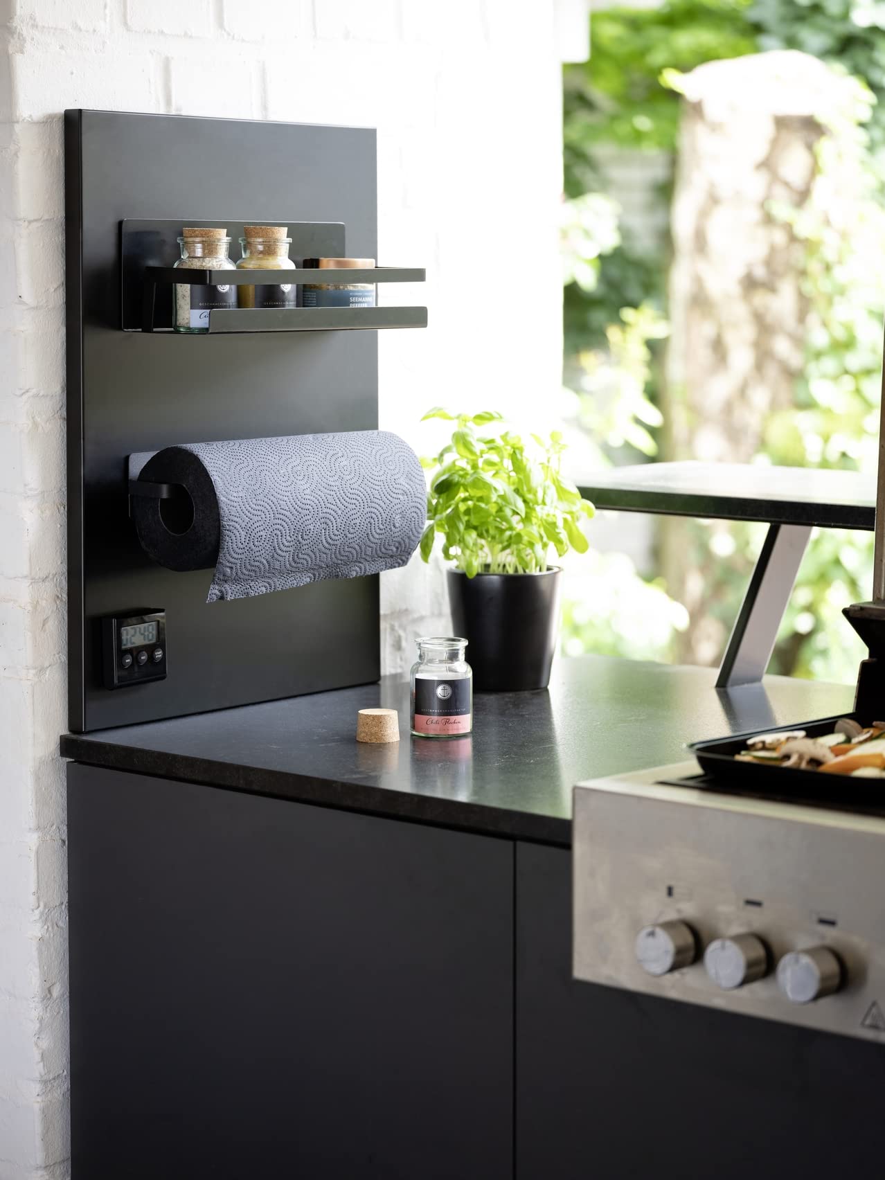 Wenko Ima Black Outdoor Kitchen portaspezie magnetico nero 30 cm