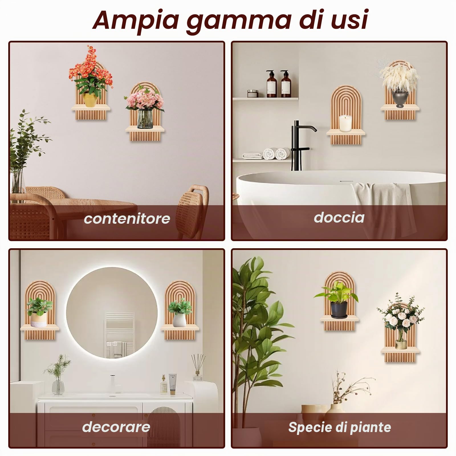 Gachiwar Mensola Parete Legno Beige 34,5 cm Cameretta