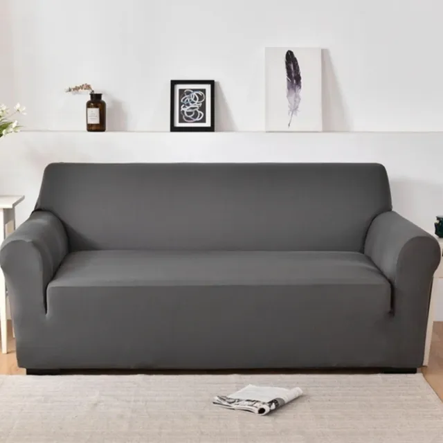 Cecaro Group Copridivano Elastico Antimacchia Grigio 3 Posti 180-220cm