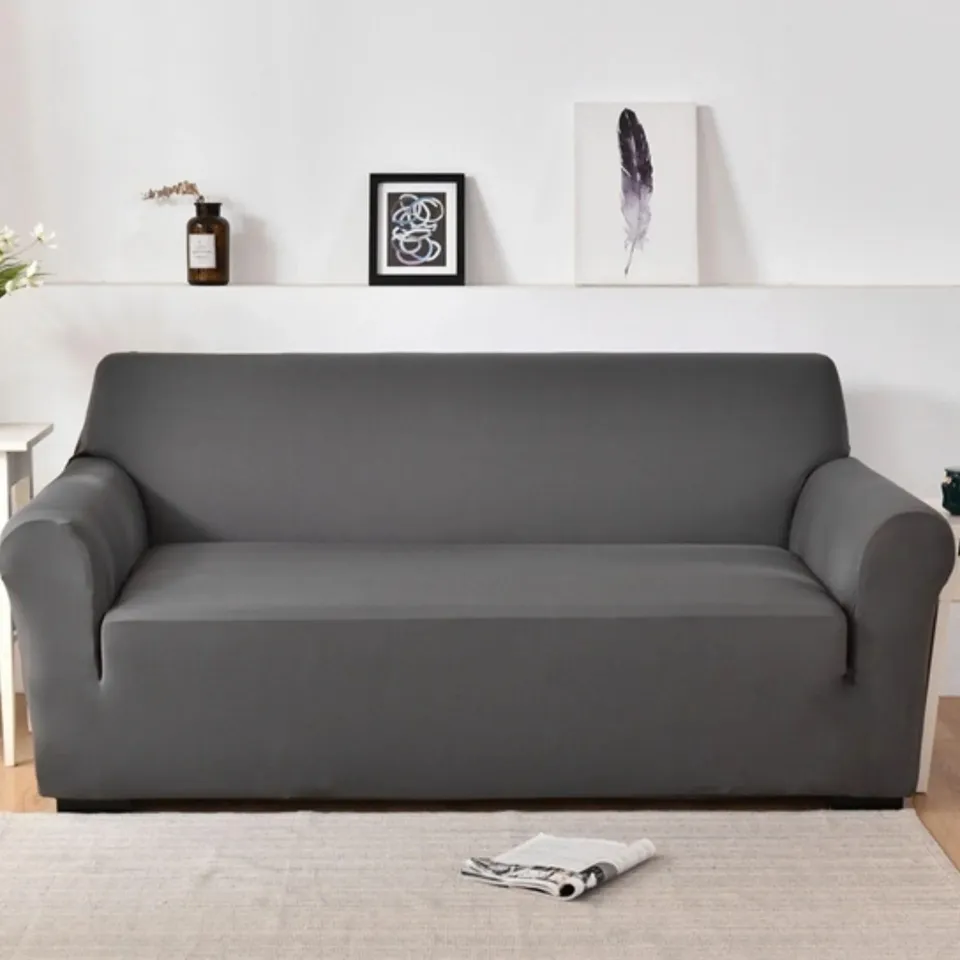 Cecaro Group Copridivano Elastico Antimacchia Grigio 3 Posti 180-220cm