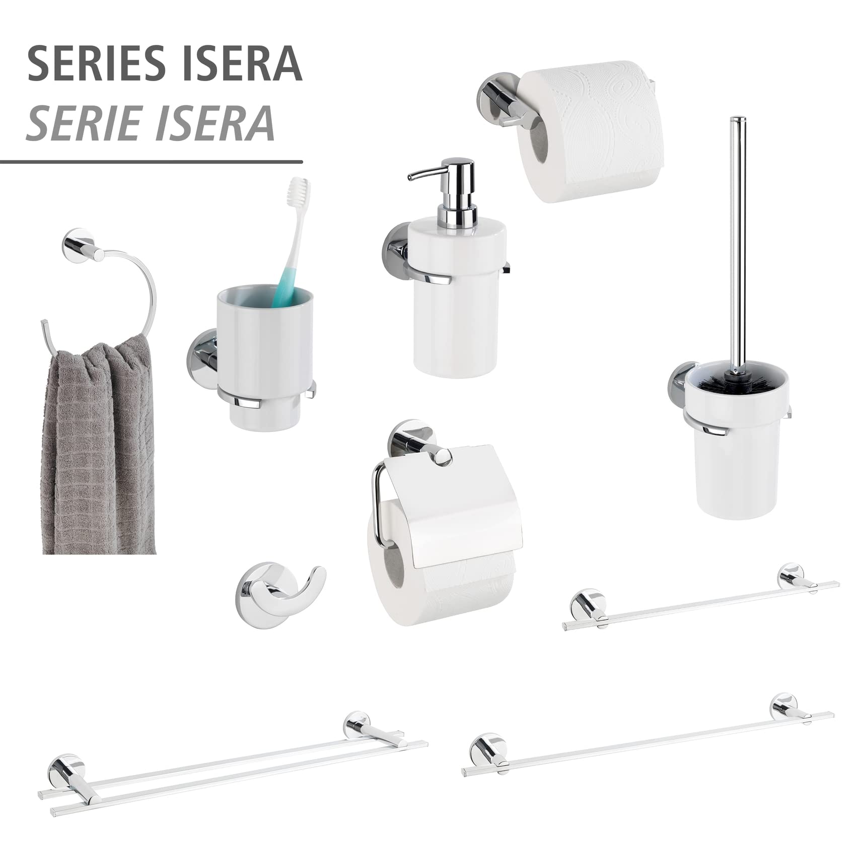 Wenko Isera 25048100 portaspazzolino ceramica senza forare