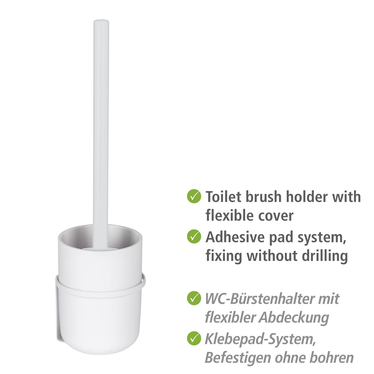 Wenko Carpino Turbo-Loc scopino WC bianco 9,5x35x10 cm