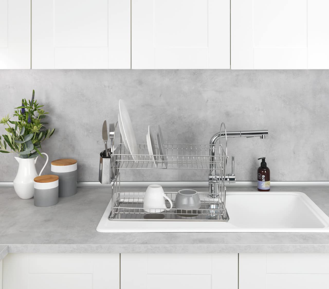 Wenko Exclusiv Duo 2329100 scolapiatti inox 49x33 cm