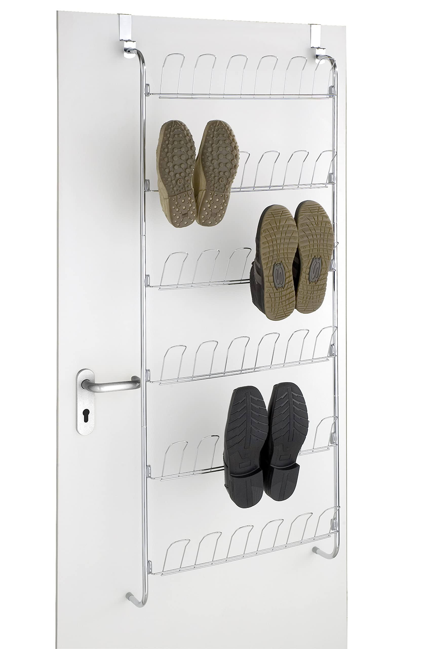 Wenko 4340030100 scarpiera da porta 18 paia argento