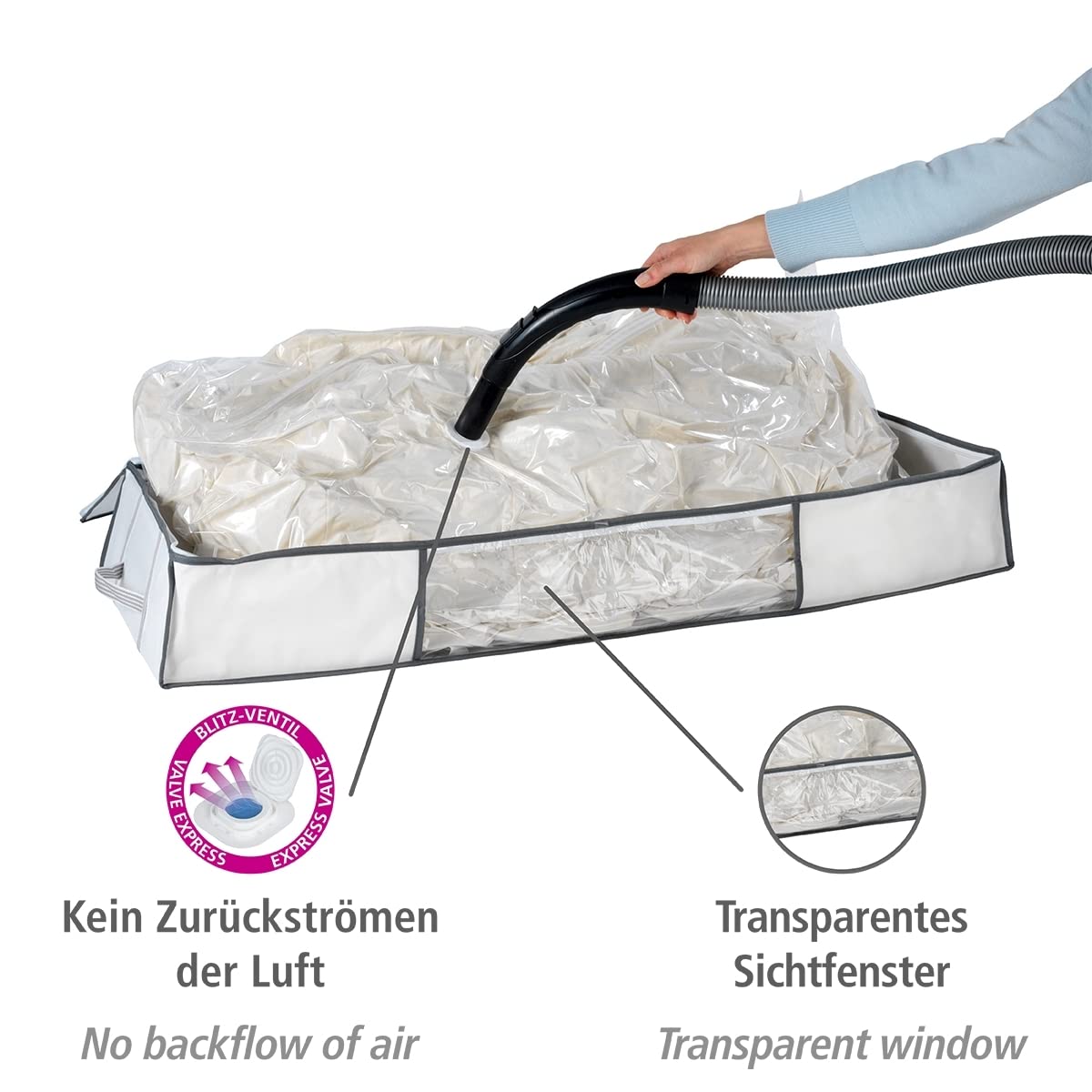Wenko Vacuum Soft Box contenitore sottoletto bianco 105x45 cm