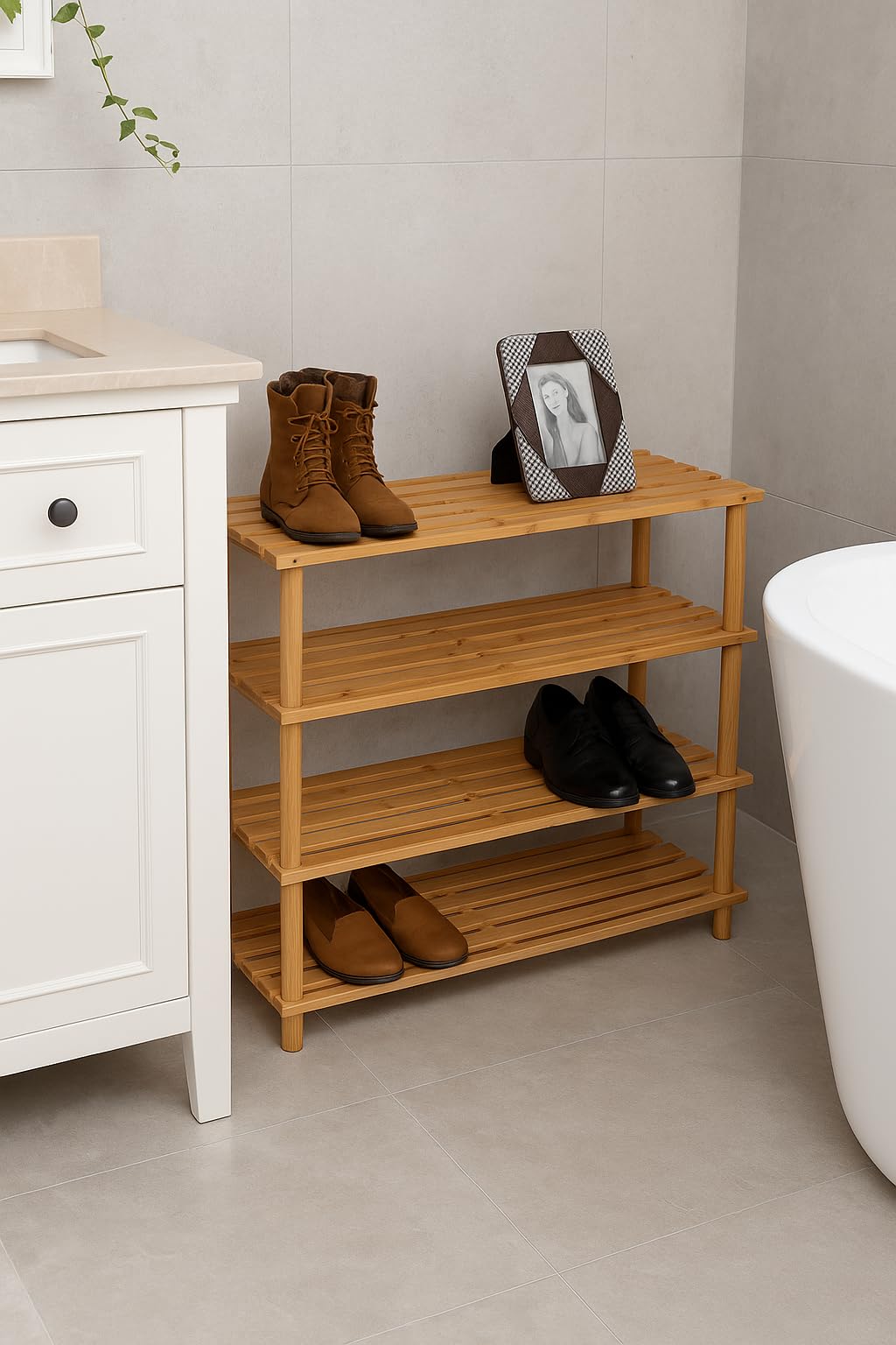 Cecaro Group Scarpiera Bambù 3 Ripiani 63x26x48 cm