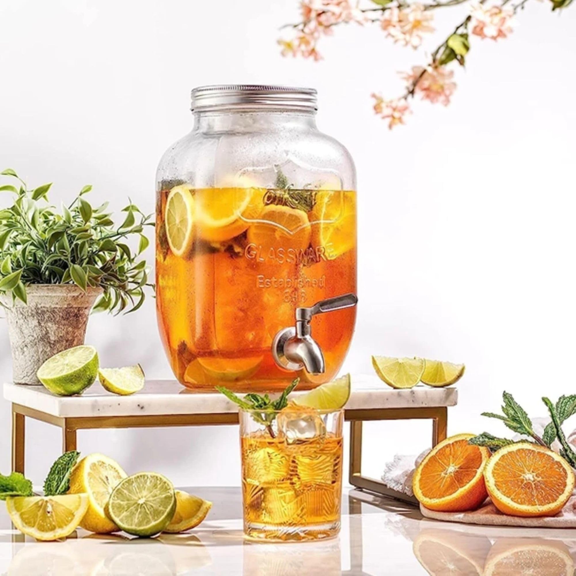 Cecaro Group dispenser vetro 3,5L rubinetto bevande fredde