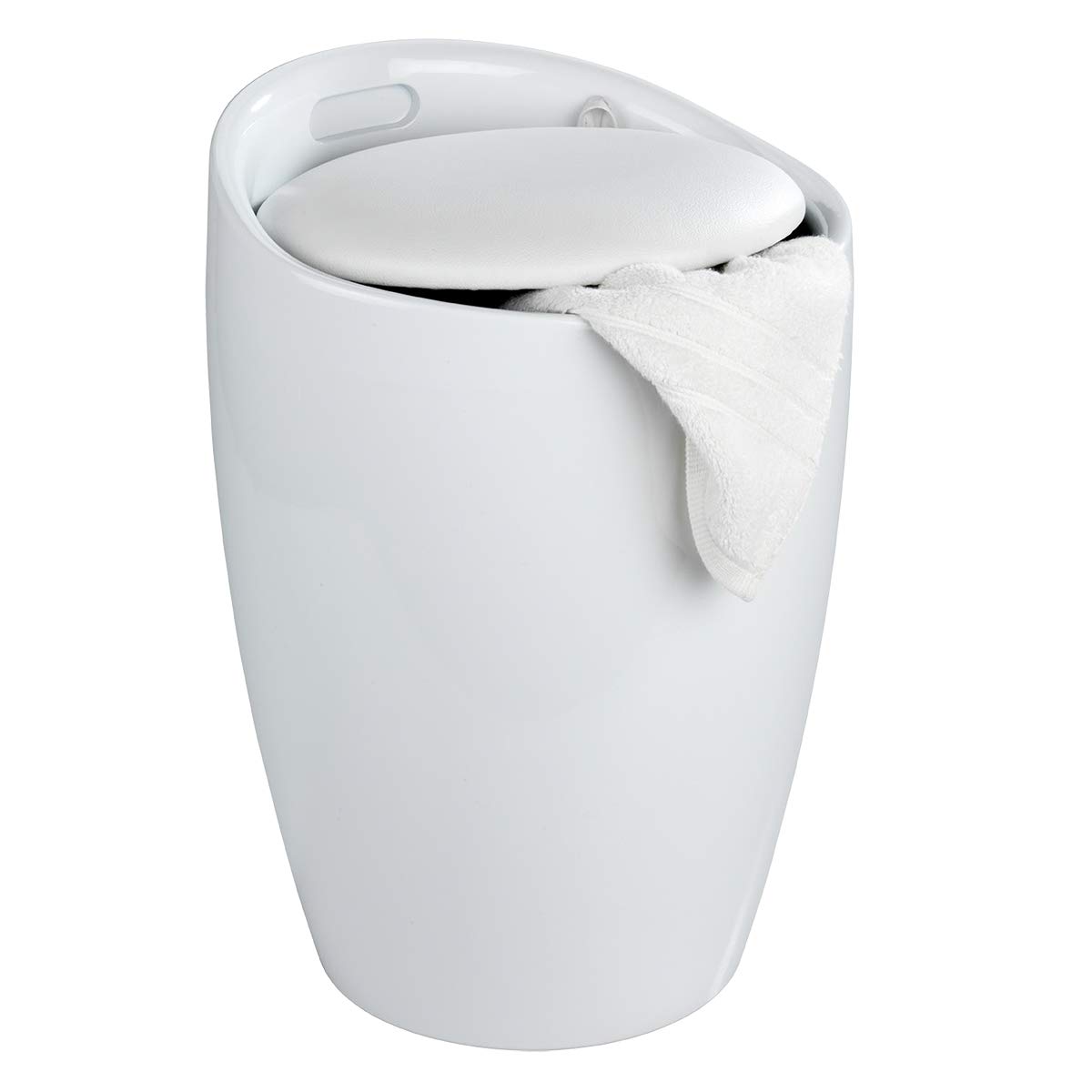 Wenko Candy sgabello portabiancheria bianco nero 20L