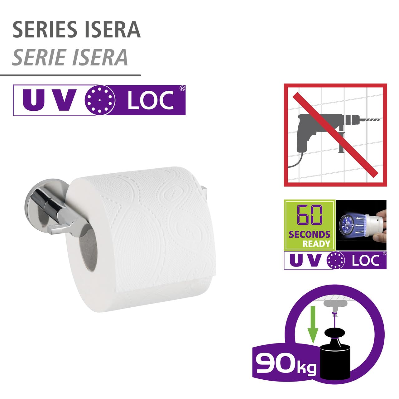 Wenko Isera portarotolo cromato senza forare