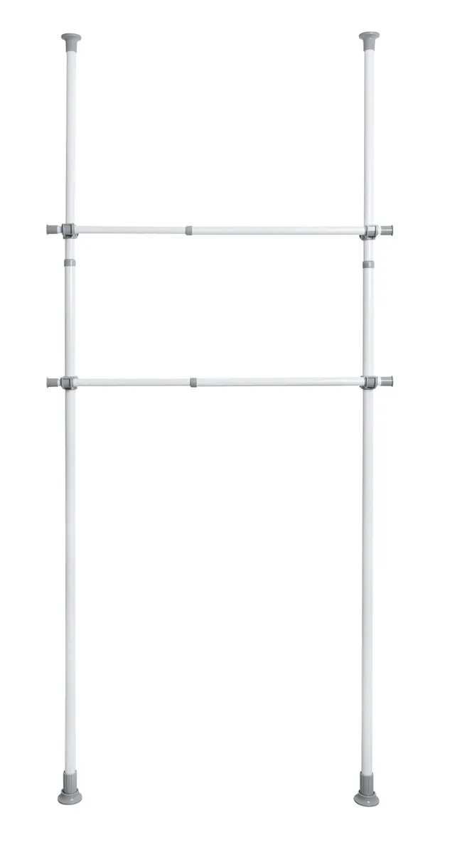 Wenko Herkules asta armadio telescopica 75-120 cm bianco/grigio