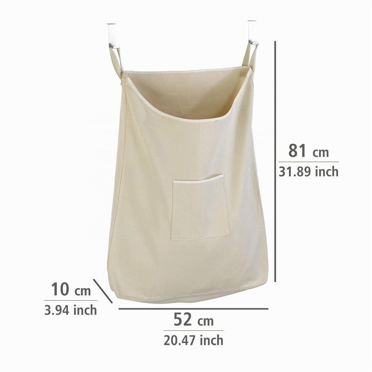 Wenko Canguro 62107100 Cesto Portabiancheria Beige 65 L Cotone