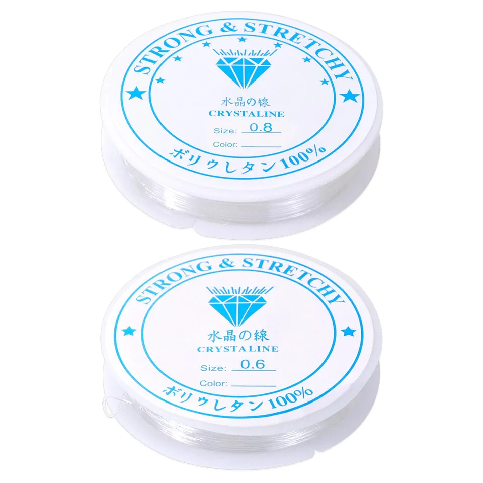Quelcc Filo Elastico Braccialetti 0,6/0,8 mm 2 Rotoli