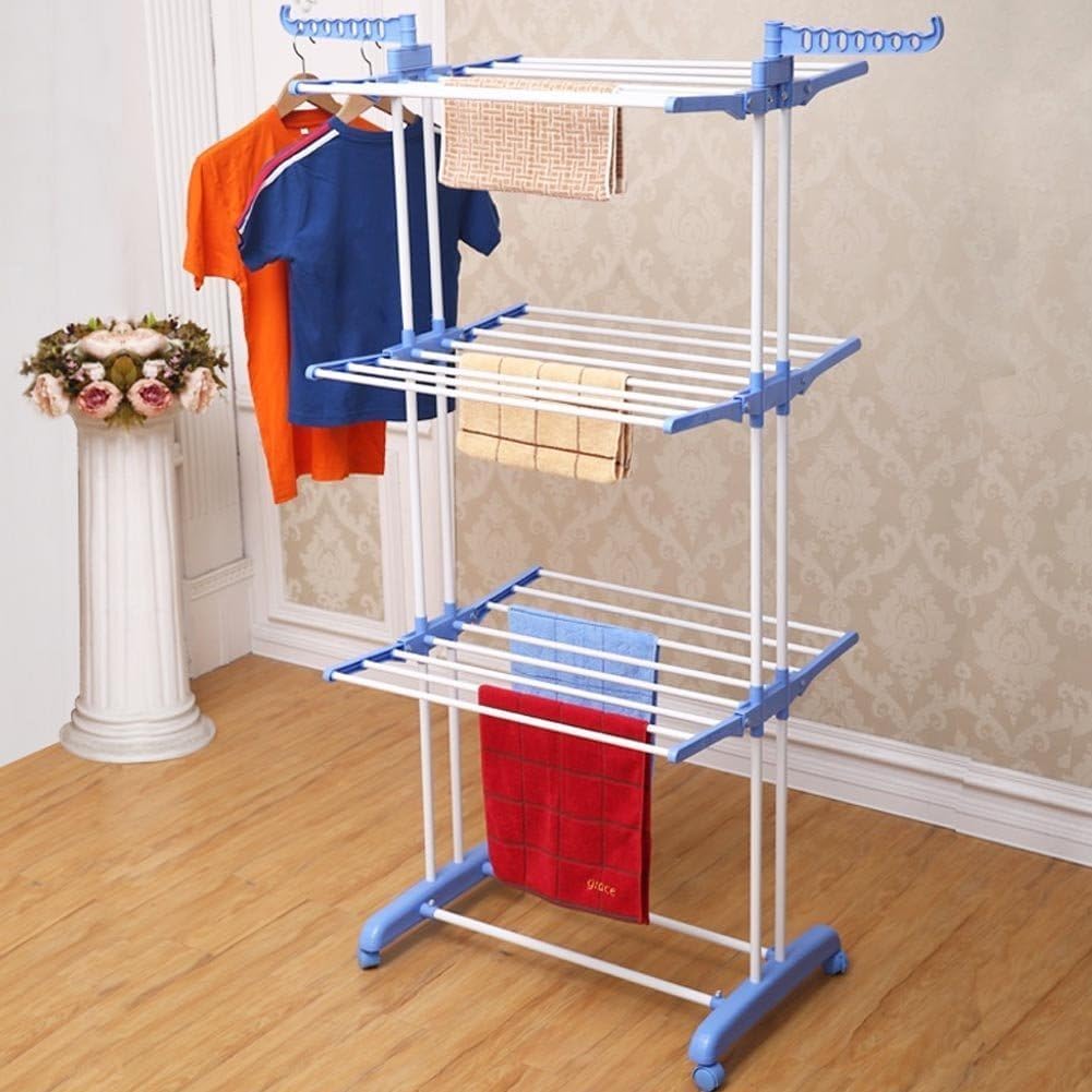 Cecaro Group Stendino Torre Acciaio ABS Pieghevole Blu Bianco