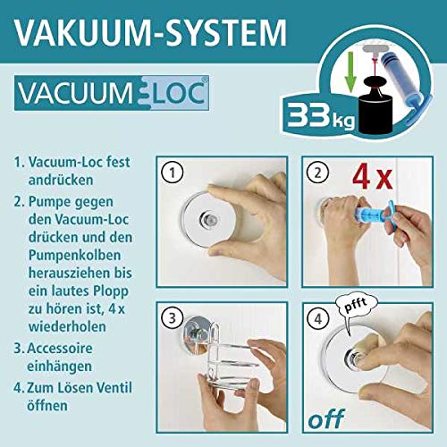 Wenko Vacuum-Loc Bari mensola 2 piani cromo