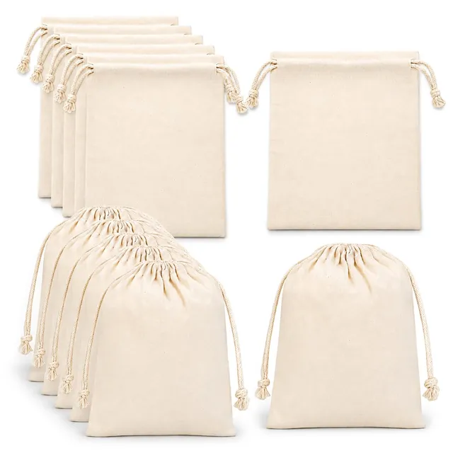 Quelcc Sacchetti Stoffa Cotone 15x20 cm 12 Pezzi Bomboniere