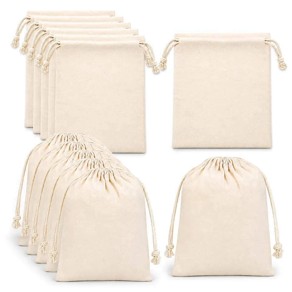 Quelcc Sacchetti Stoffa Cotone 15x20 cm 12 Pezzi Bomboniere