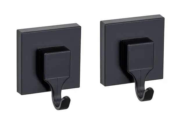 Wenko Vacuum-Loc Quadro ganci parete neri 2 pezzi senza forare