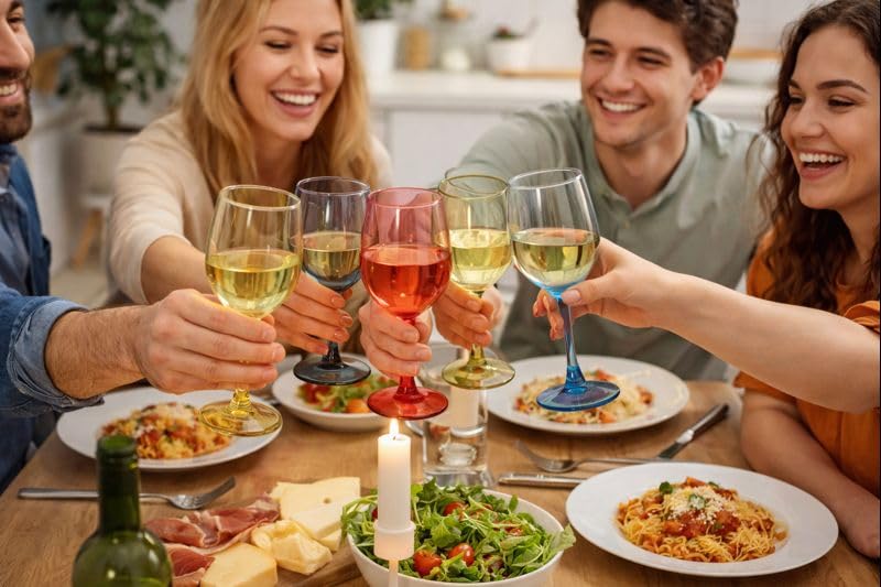 Cecaro Group Calici multicolor vetro set 6 pezzi 350 ml