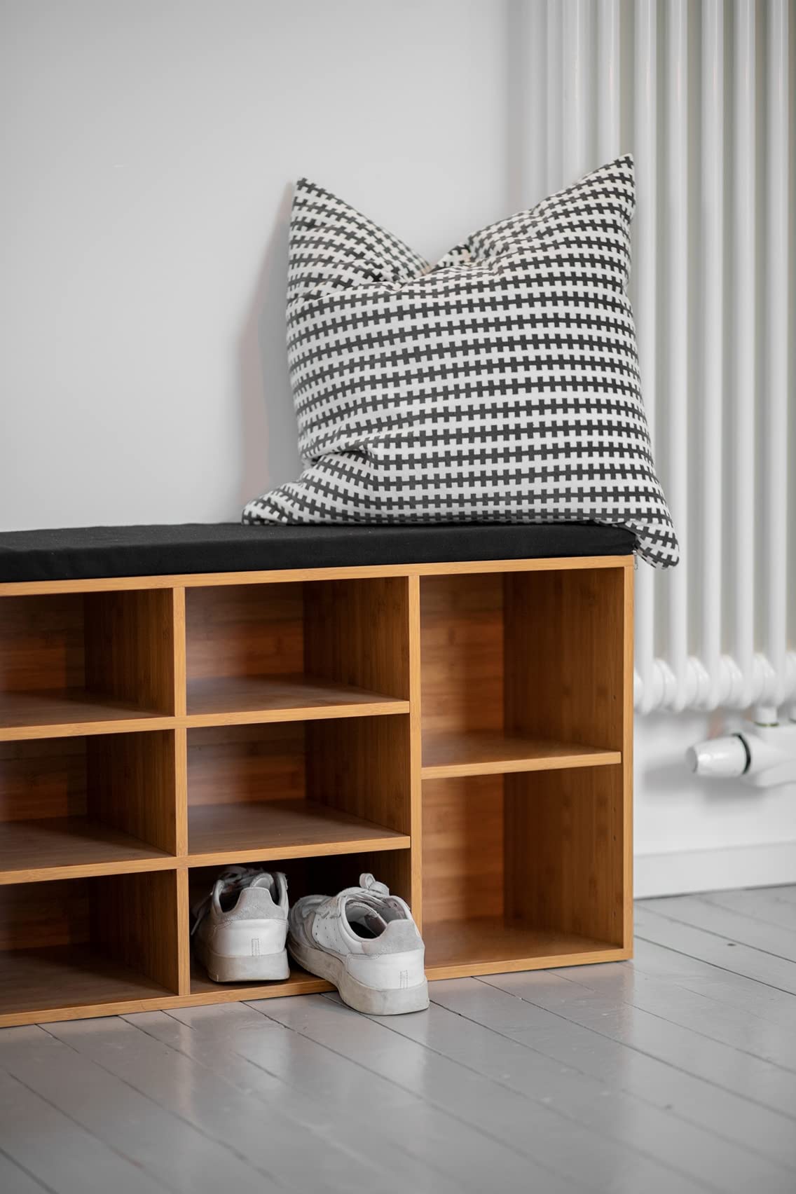 Wenko Loft Panca Scarpiera 10 Paia Nero Naturale