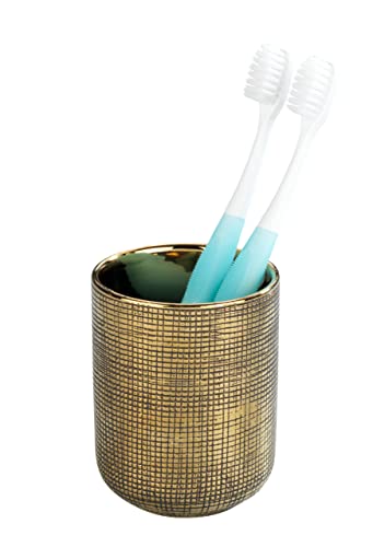 Wenko Rivara Bicchiere Portaspazzolini Ceramica Oro