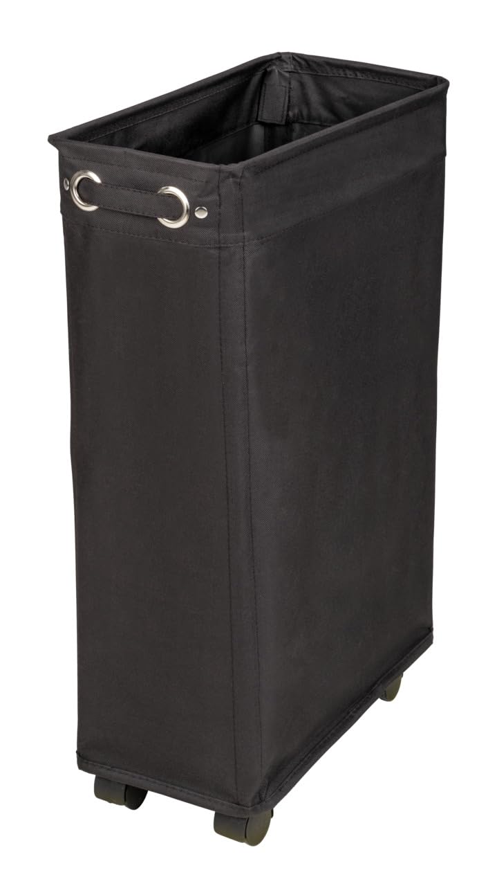 Wenko Corno cesto portabiancheria nero 43 l con ruote