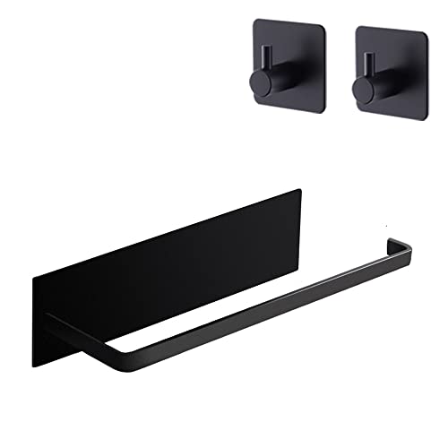 Lxoraziy portarotolo cucina adesivo nero +2 ganci