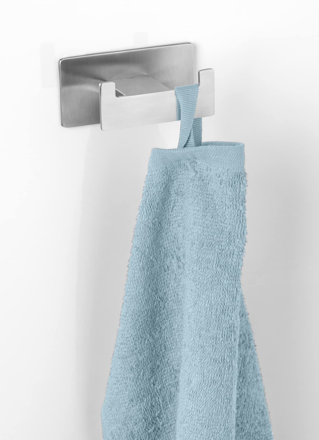 Wenko Genova Duo Turbo-Loc gancio doppio inox opaco