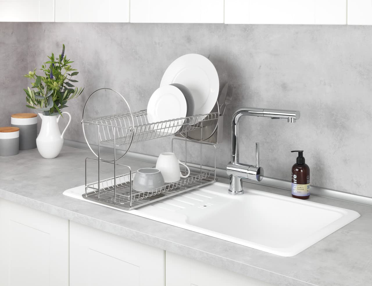 Wenko Exclusiv Duo 2329100 scolapiatti inox 49x33 cm