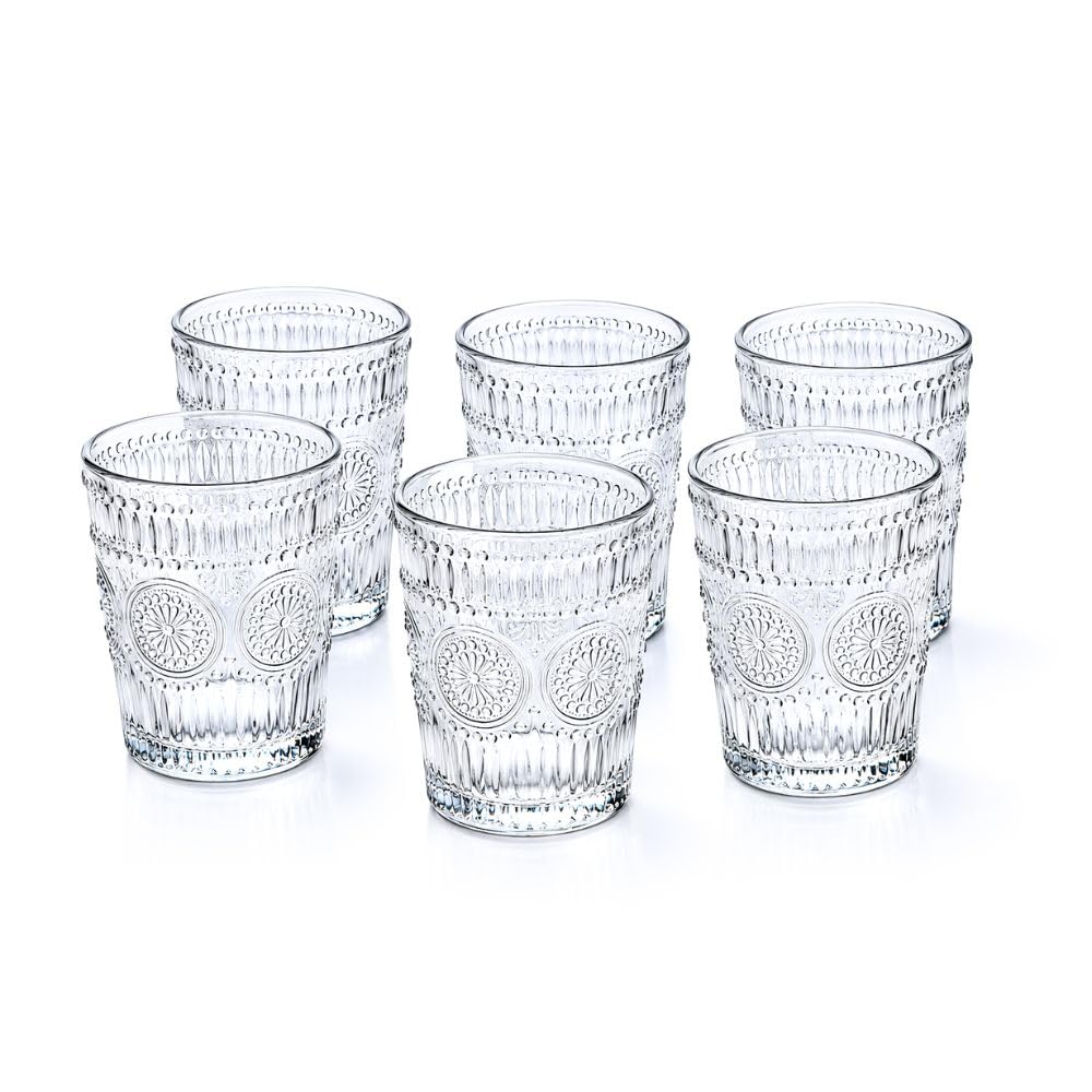 Cecaro Group Set 6 Bicchieri Vetro 290 ml Trama Rilievo