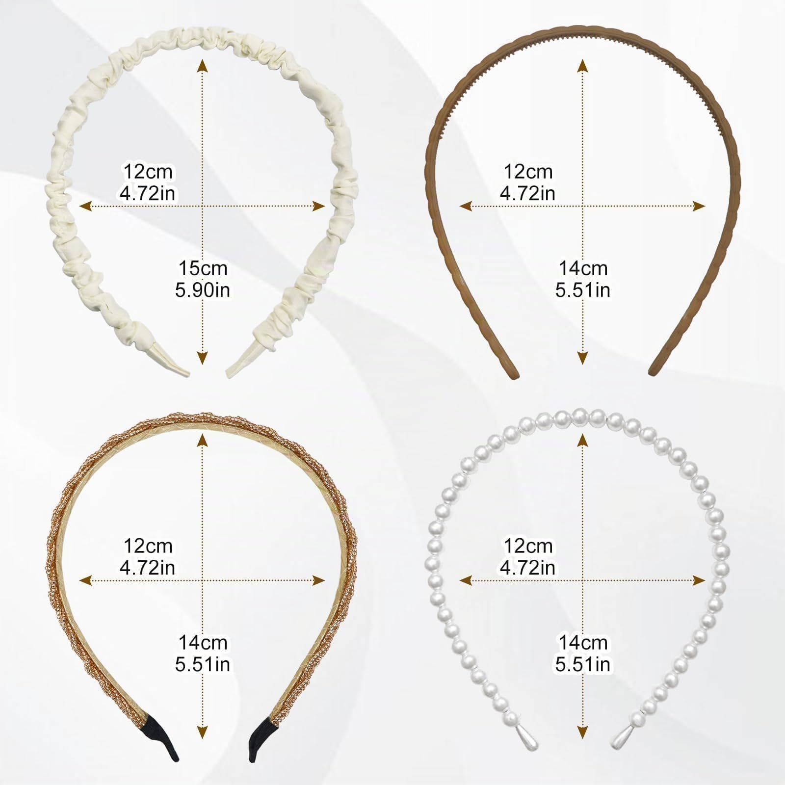 Quelcc Set 7 fasce capelli donna cerchietti con perle
