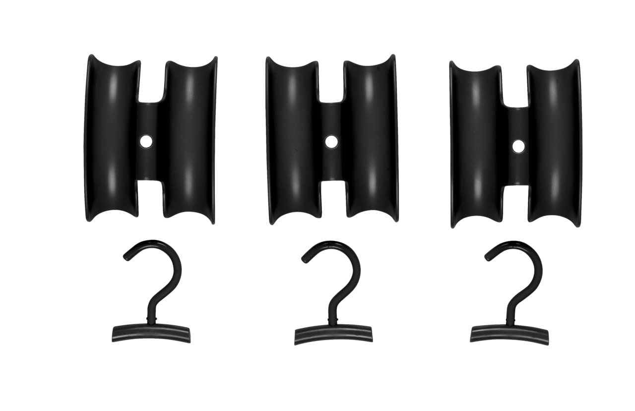Wenko Hercules gancio portaborse set 3 pezzi nero doppio
