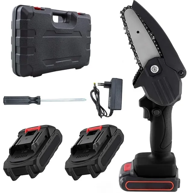 Cecaro Group Mini Motosega a Catena 48V 4 Pollici 2 batterie