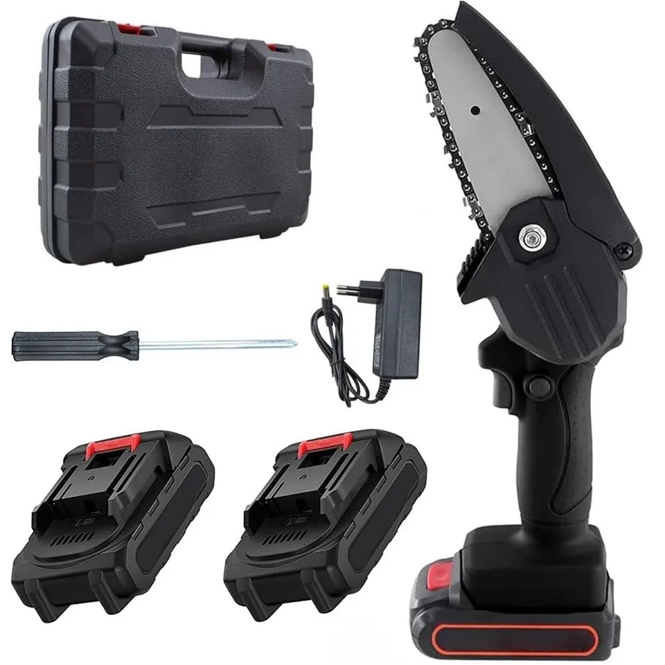 Cecaro Group Mini Motosega a Catena 48V 4 Pollici 2 batterie