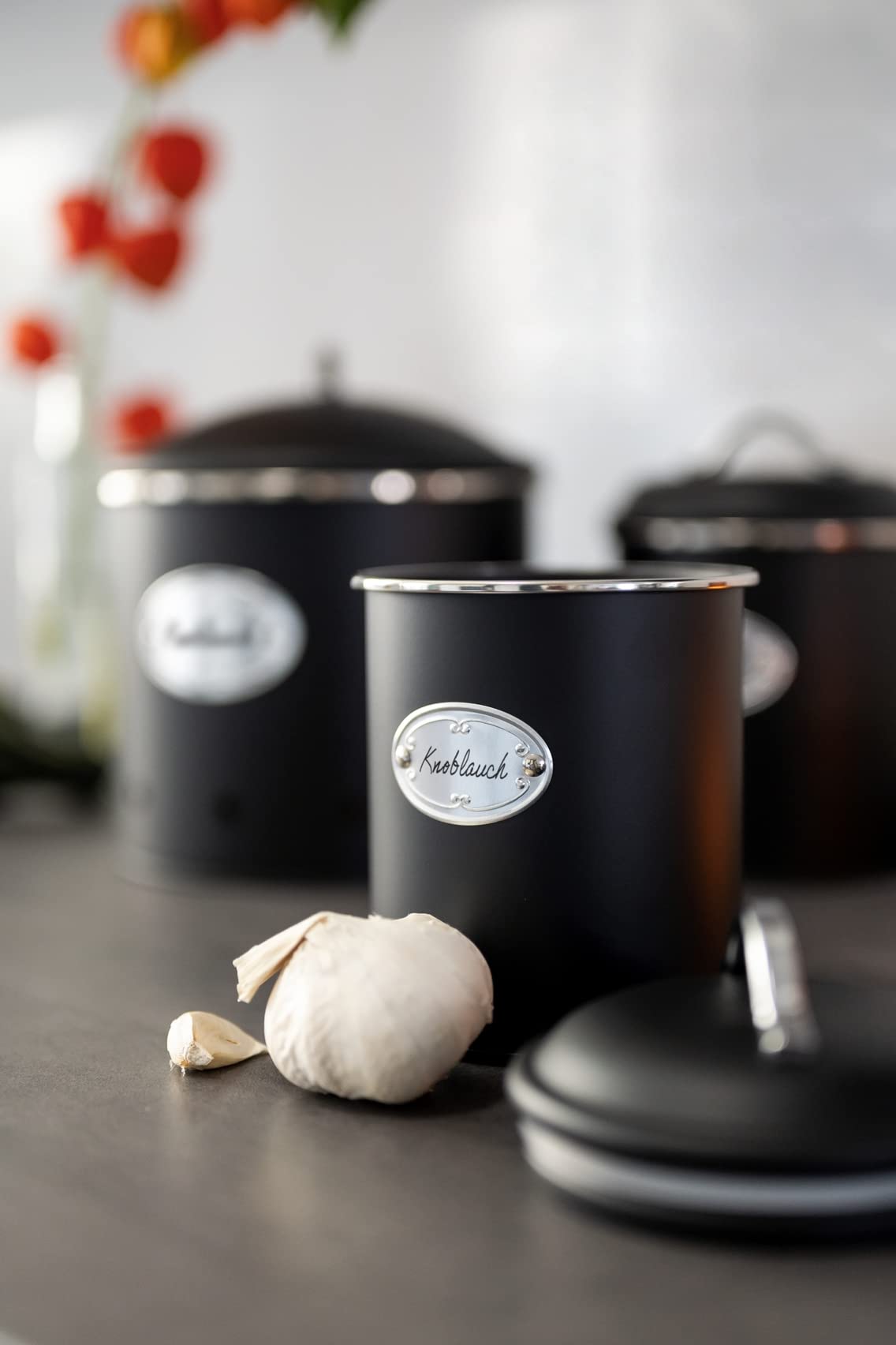 Wenko Barattolo Ermetico Nero 1,6 L Metallo