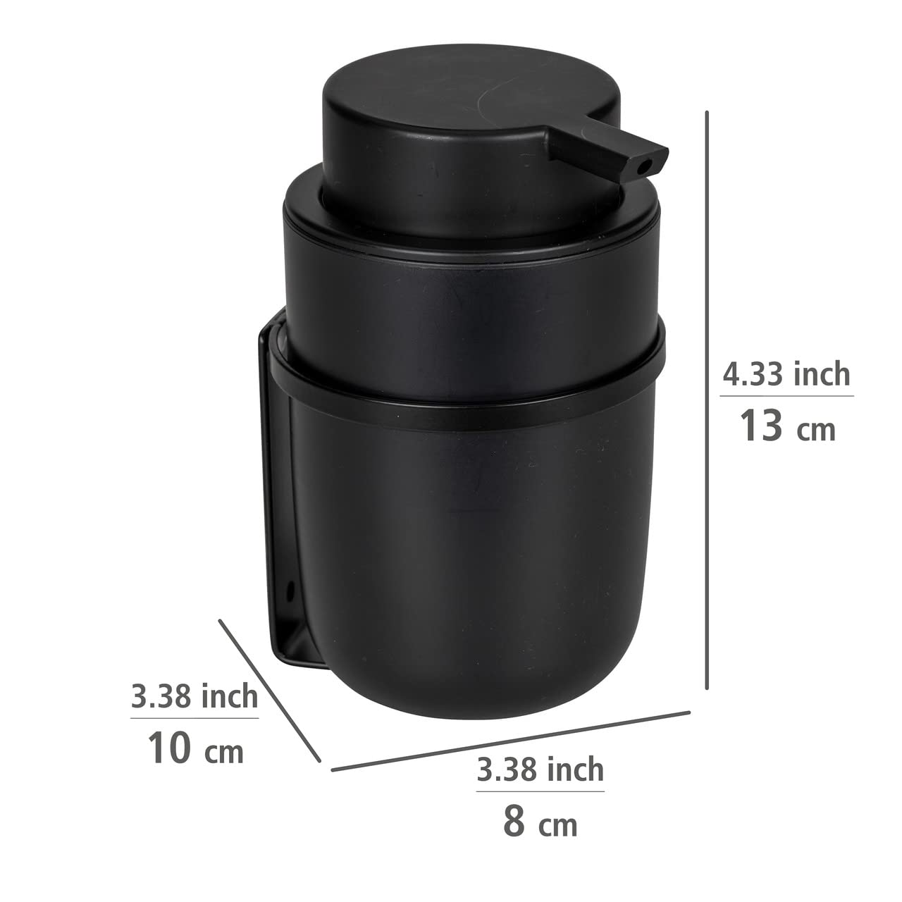 Wenko Turbo-Loc Carpino Dispenser Sapone Nero 250 ml
