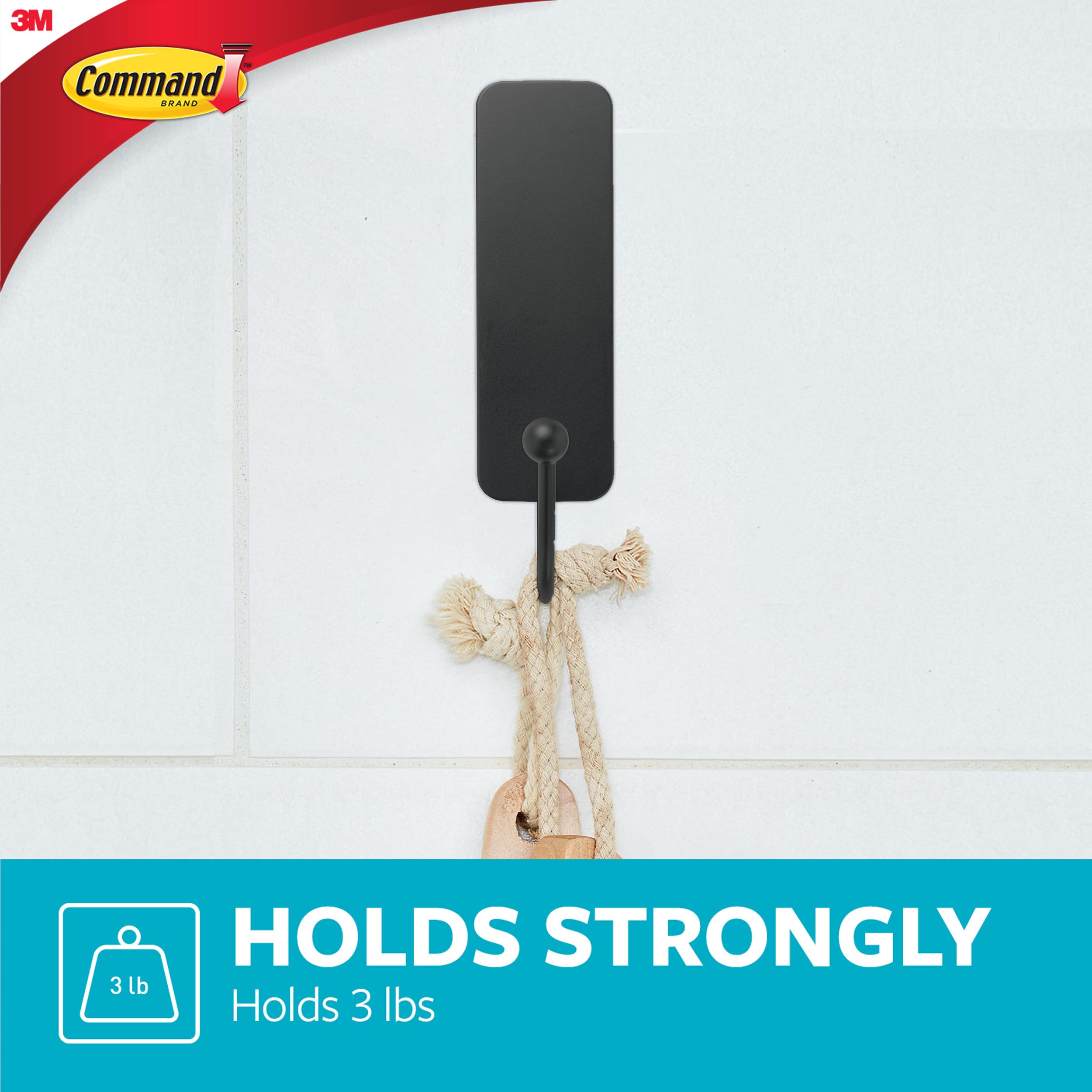 Command Gancio Bagno Medio Nero Opaco 1,3 kg