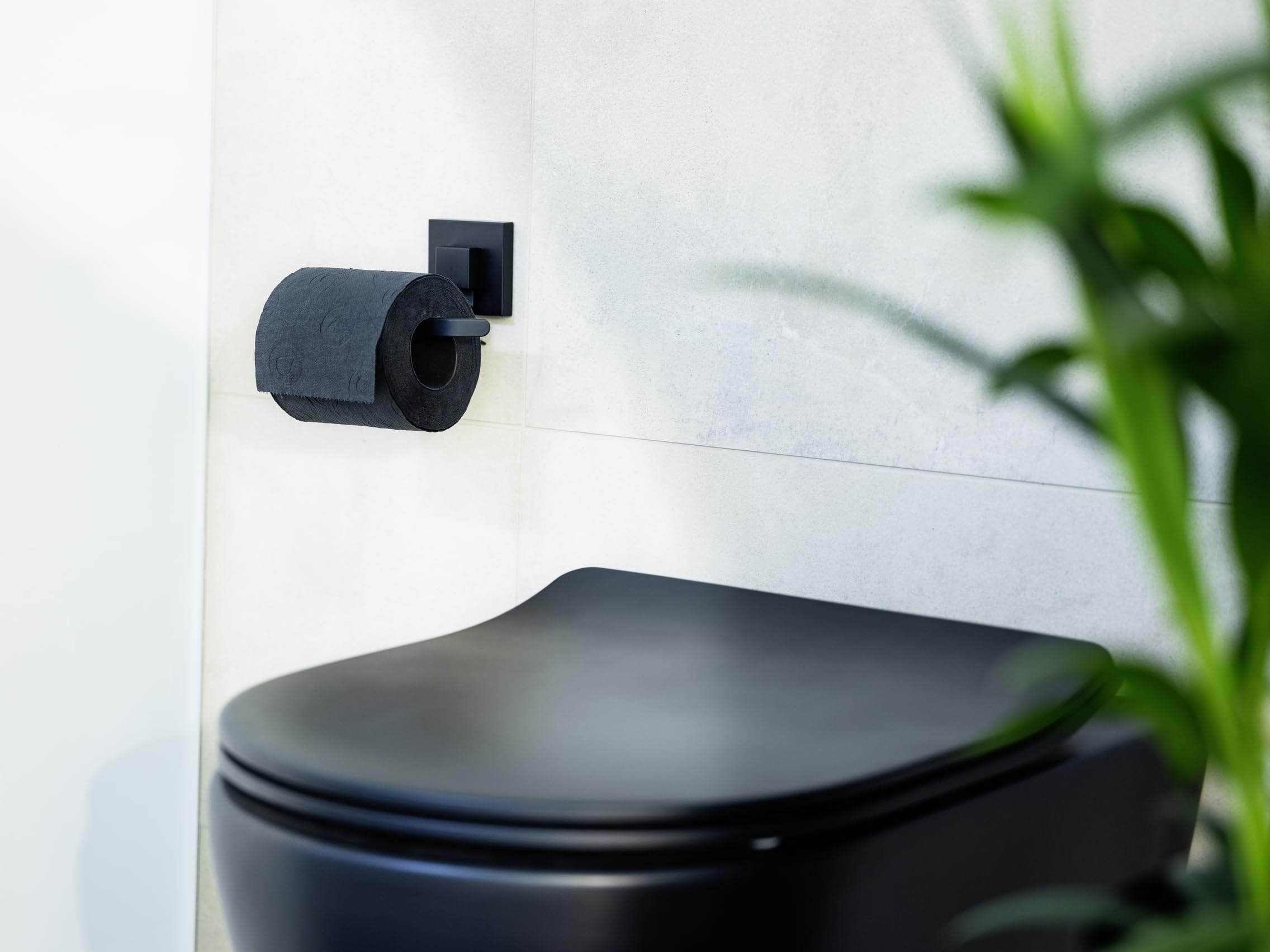 Wenko Vacuum-Loc Quadro portarotolo carta igienica nero