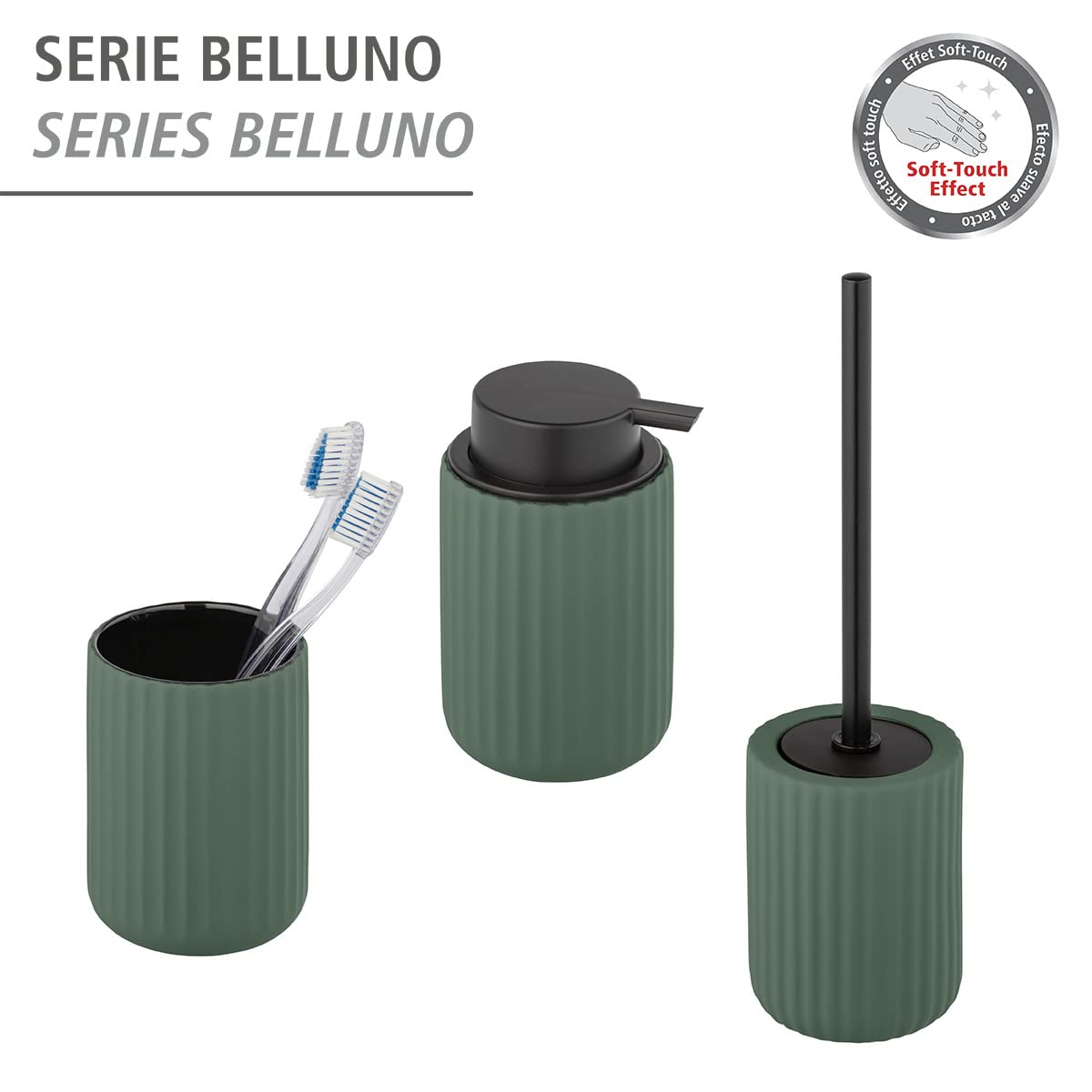 Wenko Belluno Portascopino Ceramica Verde Ø 11,5 cm