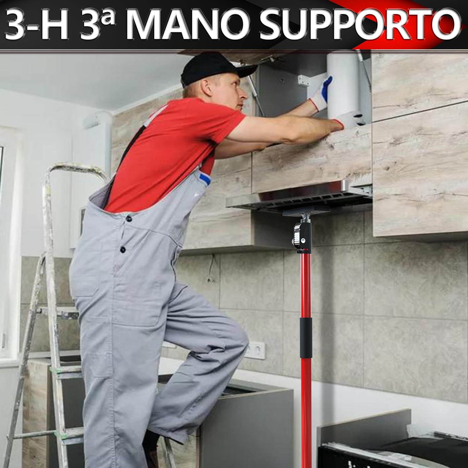 3-H Puntello Telescopico 40-70 cm 4 pezzi rosso 50 kg