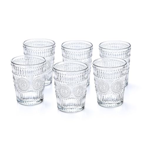 Cecaro Group Set 6 Bicchieri Vetro 290 ml Trama Rilievo