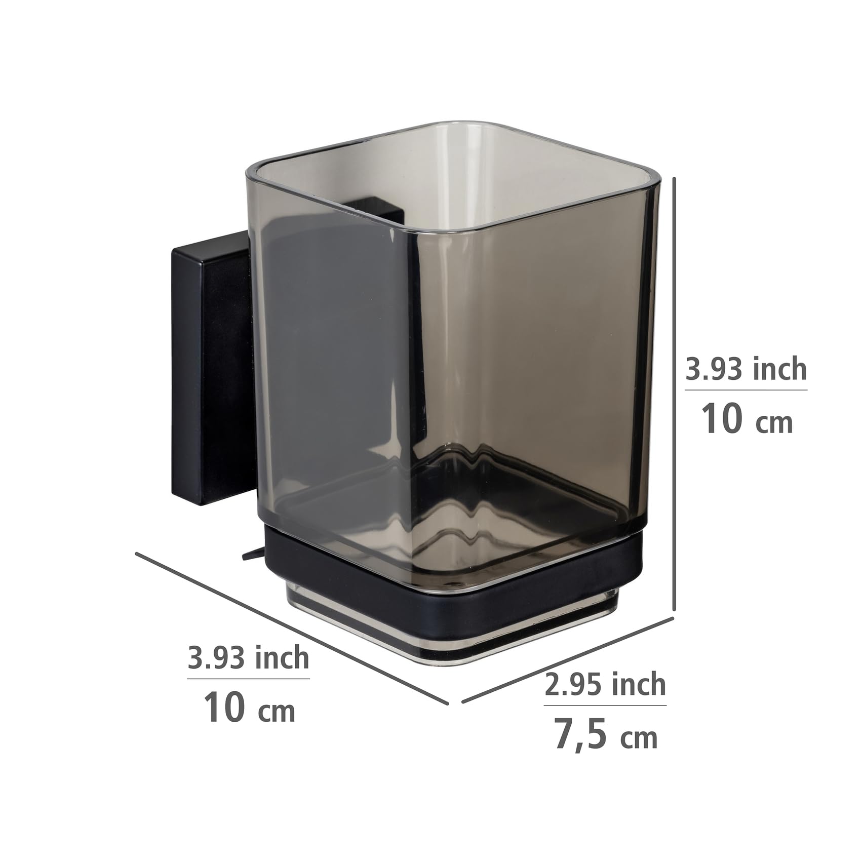 Wenko Vacuum-Loc Quadro portaspazzolini nero senza foratura