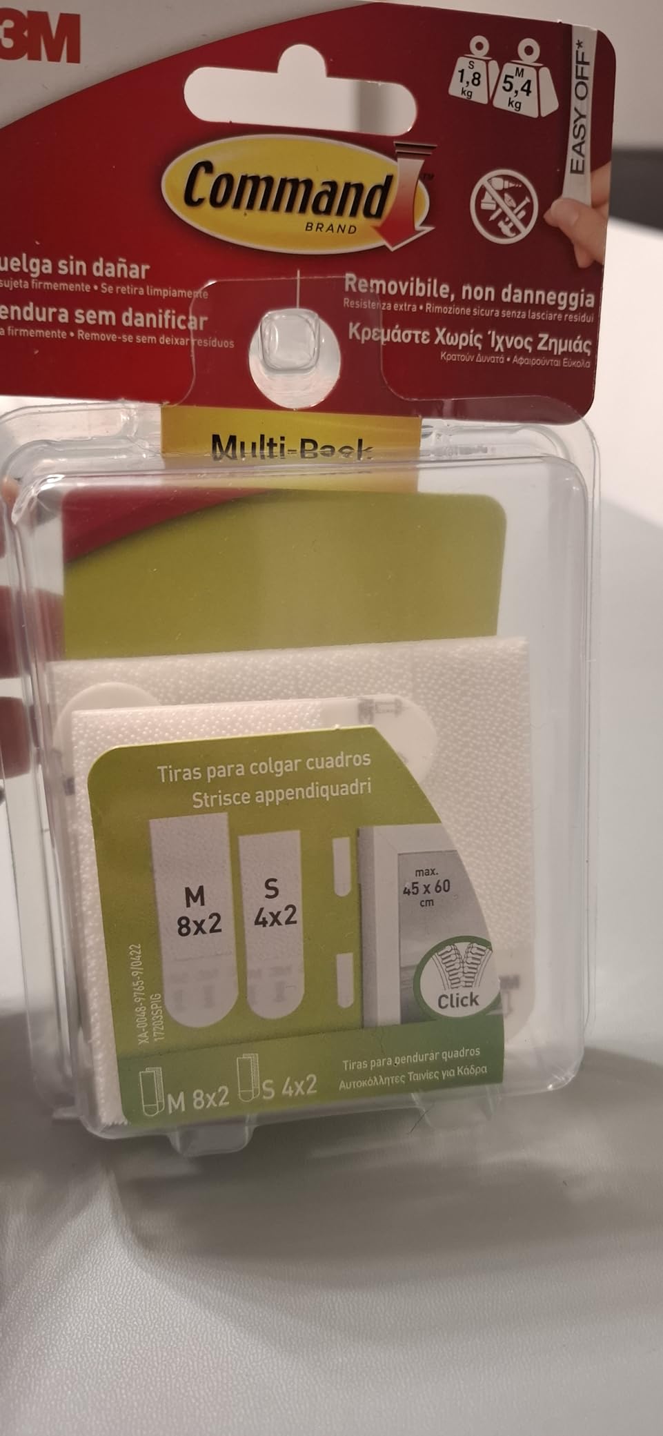 Command Appendi Quadri Strisce Bianche 12 Coppie S/M senza chiodi