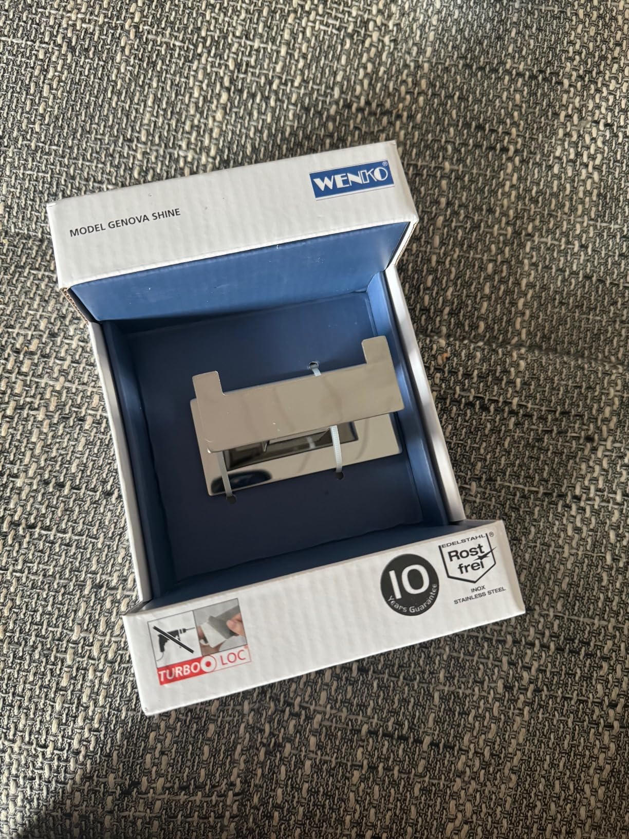 Wenko Genova Duo Turbo-Loc gancio doppio inox opaco