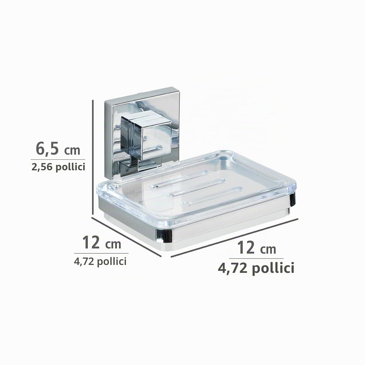 Wenko Vacuum-Loc Quadro portasapone acciaio inox